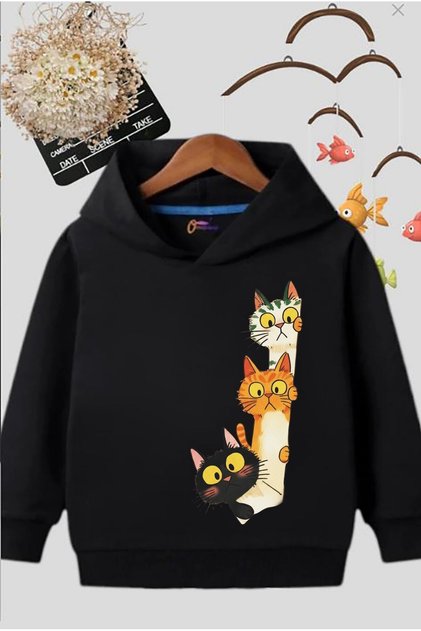 Logo Printed Hooded Children's Sweatshirt