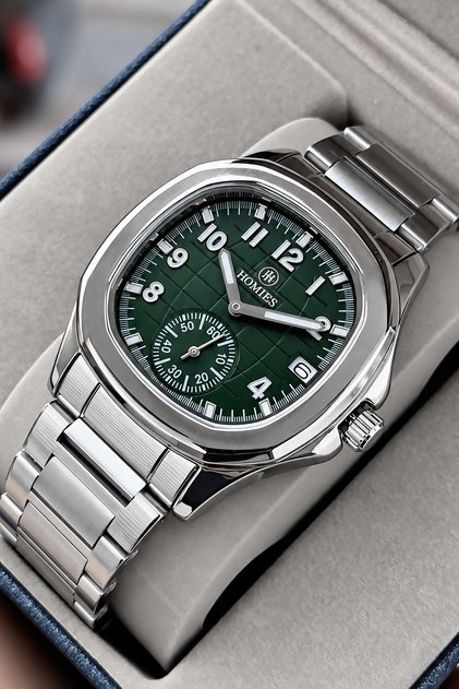 Original Men's Watch - 3 Atm Water Resistance - Silver Color Steel Band - Multifunction Movement - 2 Year Warranty - Gift Wristwatch with Stylish Box Hme2086C3