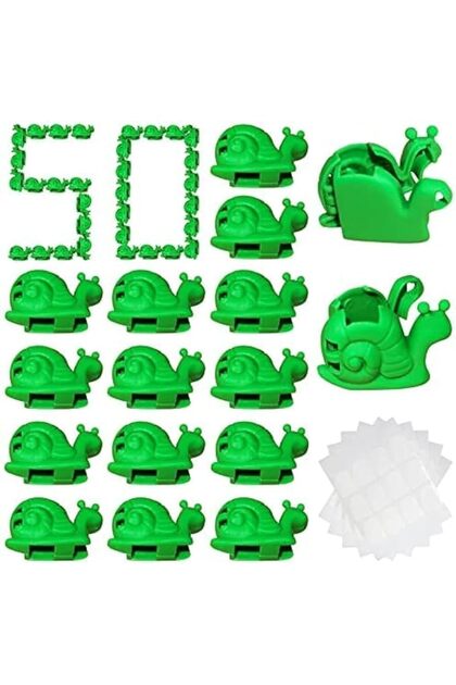 Plant Wall Clips for Climbing Plant Support, 50-Piece Self-Adhesive Invisible Vine Wall Clips in ABS