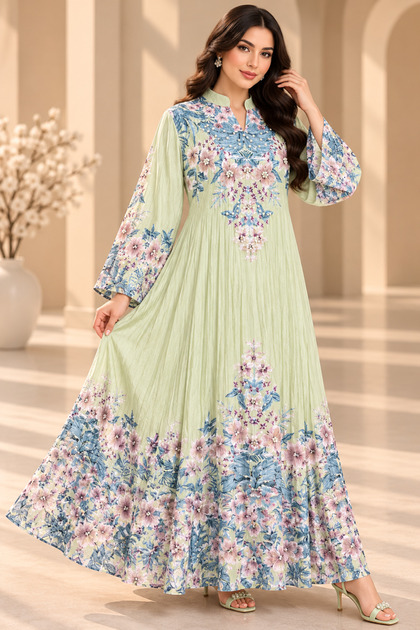 جلابية نسائية طويل بتصميم أنيق وانسيابي