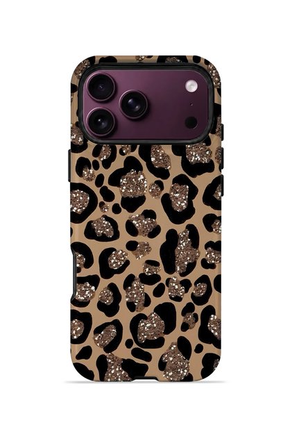 iPhone 18 Pro Vorian Double-Layered Case with Glittery Leopard Print