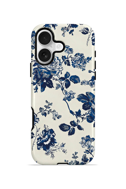 iPhone 17 Vorian Double Layer Blue Porcelain Rose Case