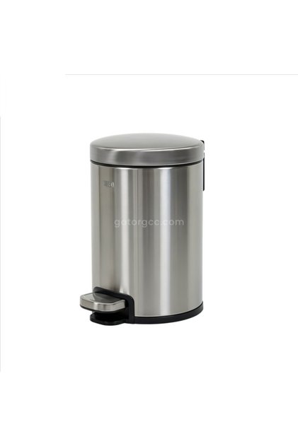 Heavy Duty Fingerprint Proof Stainless Steel Pedal Bin | Trash Can with Lid | 3 Liter, Silver