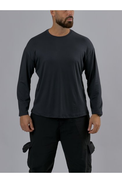 Anthracite Crew Neck Basic Men's Sweatshirt Coc3548