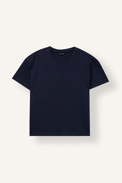 Relax Fit Crew Neck Drop Shoulder Short Sleeve Basic T-Shirt Girl Child H6034A826Au