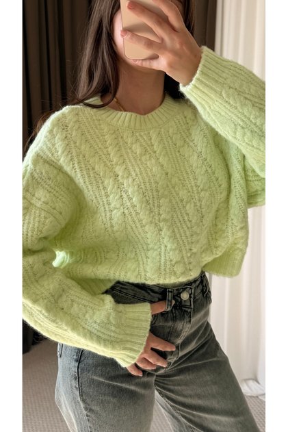Triko Crop - Su Yeşili