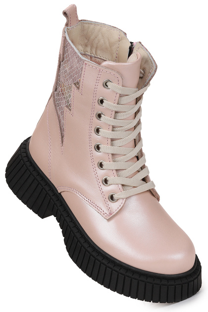 Santa Leather Lace-Up Girls' Boots