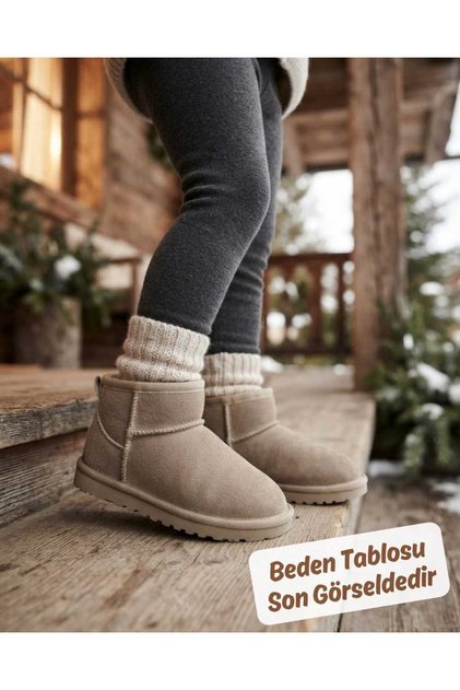 Daily School Nursery Girls Boys Baby Kids Suede Look Full Wool Inside Warm Winter Mini Boots