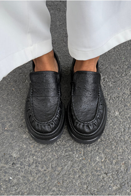 Women's Loafer Black Pattern