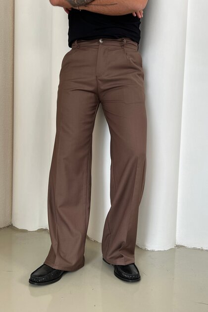 Korean Style Loose Trousers Brown