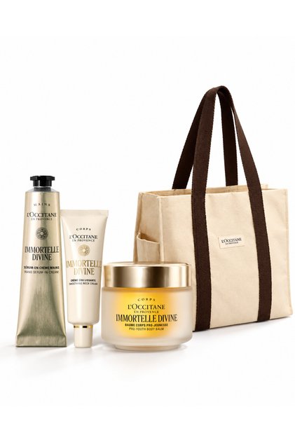 Immortelle Shea Vücut ve El Bakım Seti, Yaşlanma Karşıtı, Tote Bag Dahil, 4'lü Set
