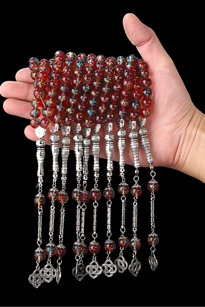 10 Pieces Round Model Natural Stone Glass Prayer Beads Set, Gift Prayer Beads, Wholesale Prayer Beads, Men's Prayer Beads
