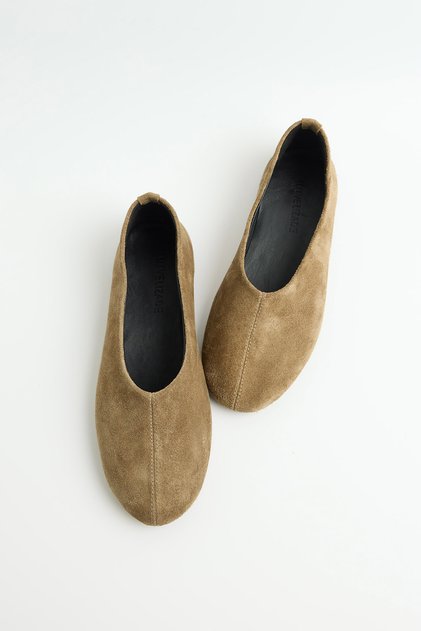 Babet 2614 - Real Leather Flat Form Mink Suede Women's Babet