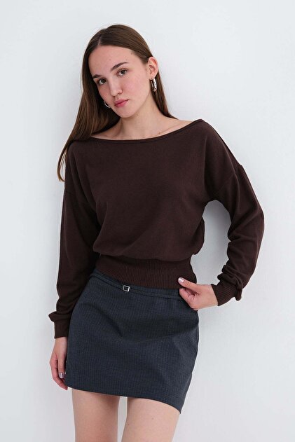 Kayık Neck Blouse P13188