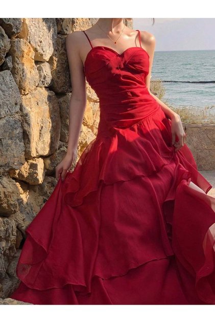 Rochie maxi, roșu