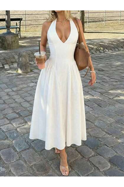 Rochie maxi, alb