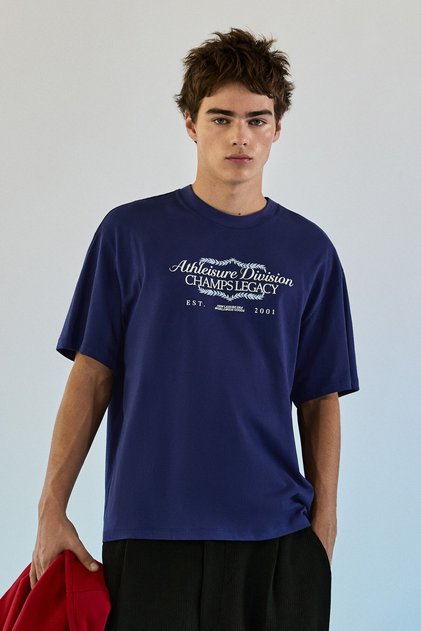 Relaxed fit baskılı kısa kollu tişört