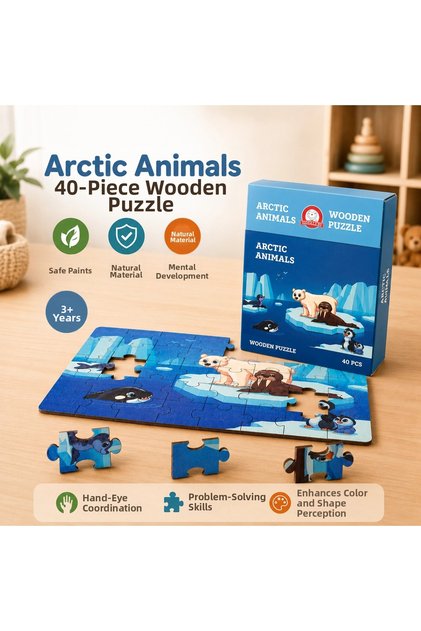 Arctic Animals 40 Piece Wooden Puzzle