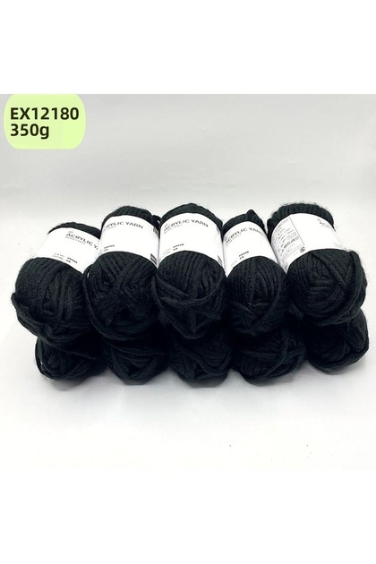 Export Surplus 10 Pack 350Gr Very Soft Thick Acrylic Black Ex12180