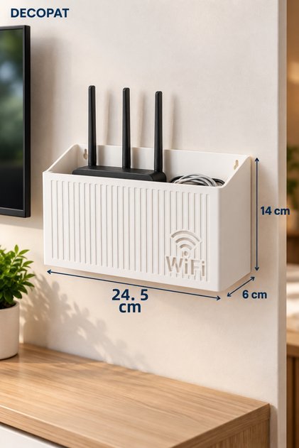 Wall Mounted Wi-Fi Modem Storage Box – Cable Organizer Shelf Organizer White