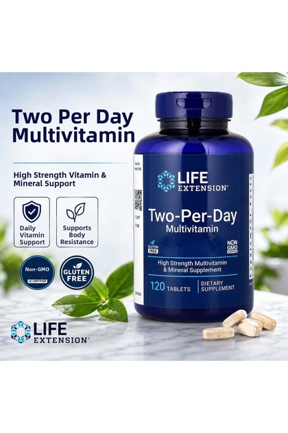 Two-Per-Day Multivitamin & Mineral Supplement 120 Tablets