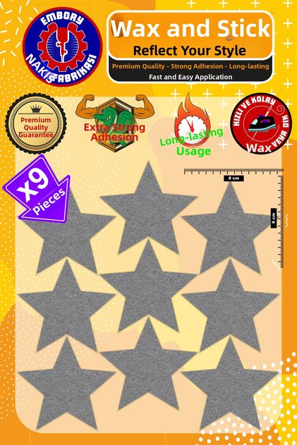 Iron-On Embroidered Patch, Gray Star Patch (9 Pcs) Iron-On Embroidery Woven Applique Patch