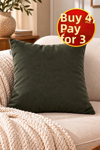 Luxurious Velvet Textured Solid Color Cushion Cover 42X42 cm |   1 Soft Textured Decorative Pillowcase