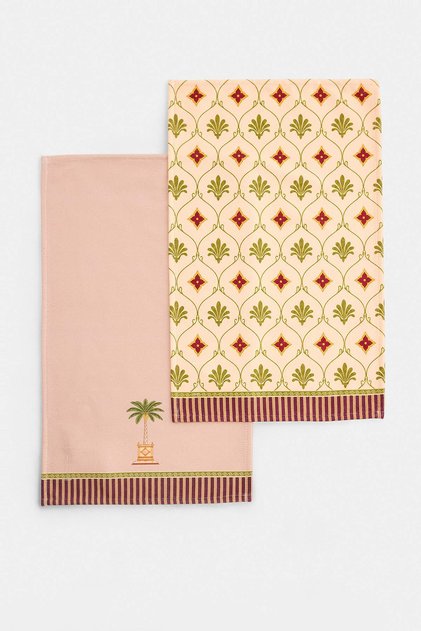 2-Pack Palm Botanical Themed Printed Kitchen Towels 35X55Cm Tphaw27Mh00024