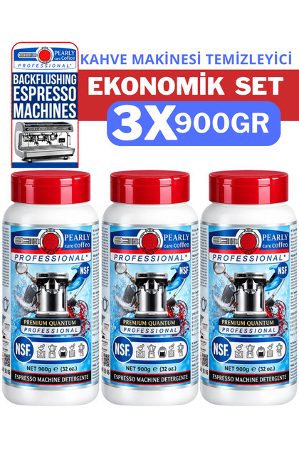 Espresso Kahve Makinesi pearly caff Toz Deterjan Temizleyici puly 3lü Kör Tapa Hediyeli Set