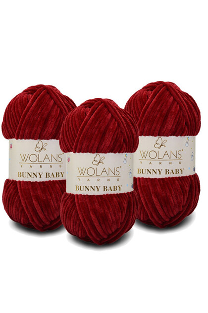 Bunny Baby Velvet Knitting Yarn 420 Burgundy - Pack of 3