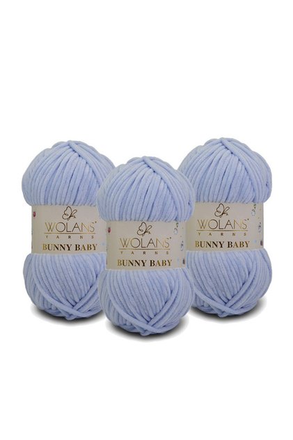 Bunny Baby Velvet Knitting Yarn 449 Cold Blue - Pack of 3