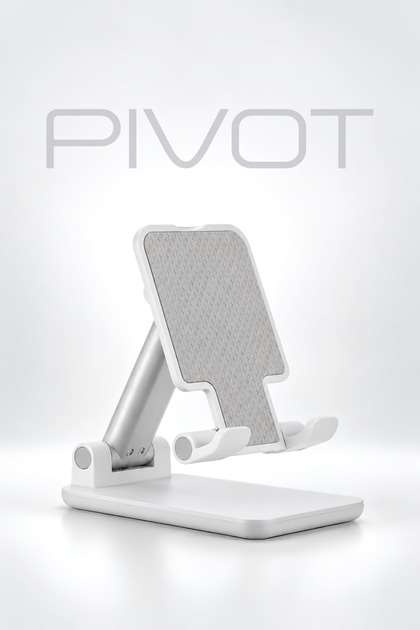 Phone Stand Adjustable Foldable 2-Stage Desktop Tablet Holder White