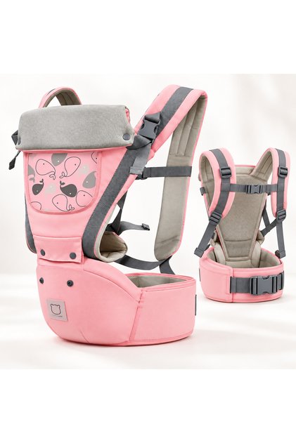 Marsupiu Ergonomic, Port-bebe cu 12 pozitii de purtare, pana la 20 kg Roz