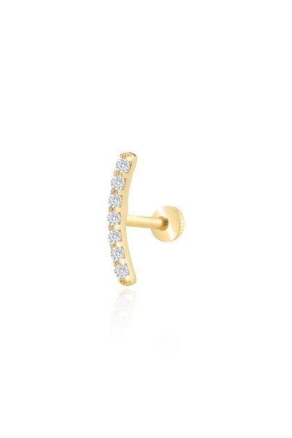 14 Ayar Altın Taşlı Modern Tragus Piercing