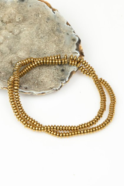 Rondel Cut Hematite Stone Series Yellow Color - 2X4 mm