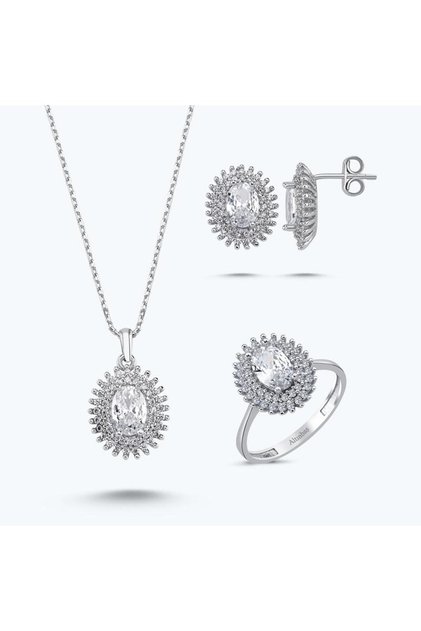 Altın Üçlü Oval Set