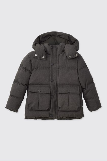 Baby Boy Removable Hooded Gray Coat