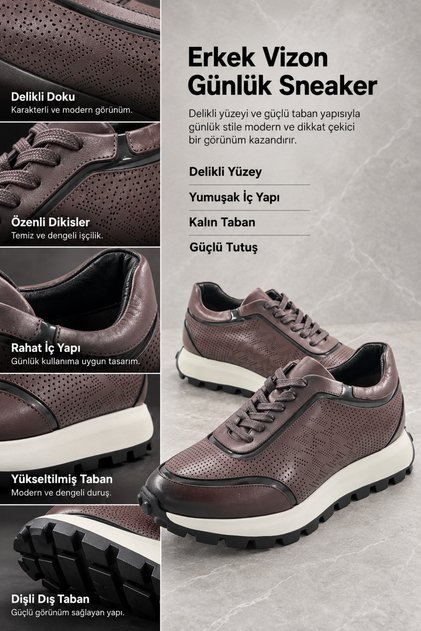 Men's Genuine Leather Casual Sneaker Shoes