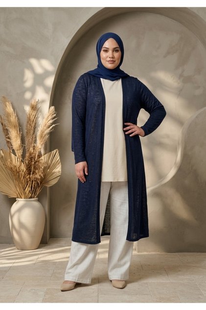 BÜYÜK BEDEN YUMUŞACIK SADE HIRKA RAHAT KESİM UZUN HIRKA ANNE HIRKA