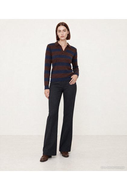 Cotton Regular Polo Collar Long Sleeve Sweater
