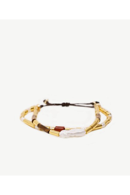 Pearl Detailed Hematite Bracelet
