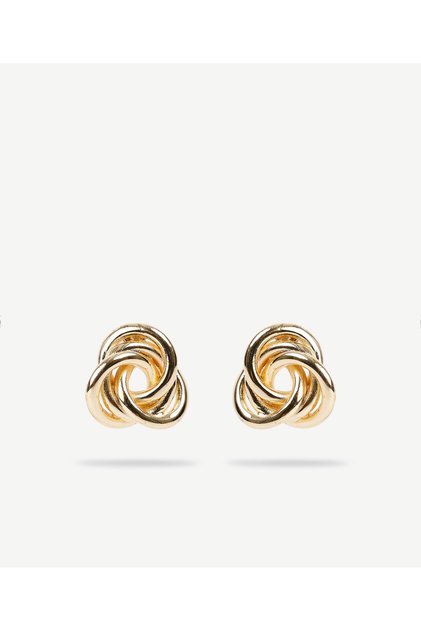 Twist Detailed Gold Earrings