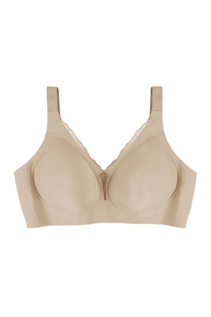 Women's Plus Size Seamless Tulle Detailed Laser Bra (Removable Padded Wire-Free Bra)