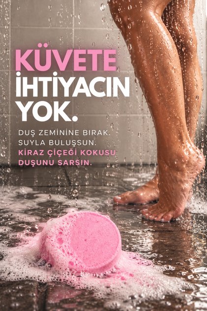 Kiraz Çiçeği Esanslı Spa & Banyo Duş Buhar Tableti – Ferahlatıcı Aromaterapi Steamer 1 Adet 80 GR