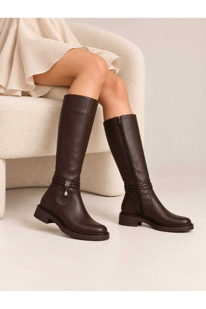 Aci Brown Stylish Stone Earring Women's Boots 199904