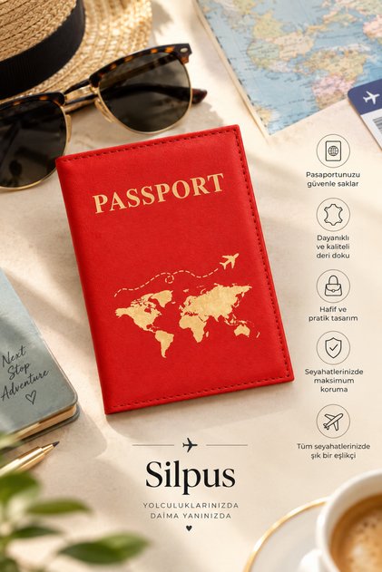 Red Single Passport Cover Wallet