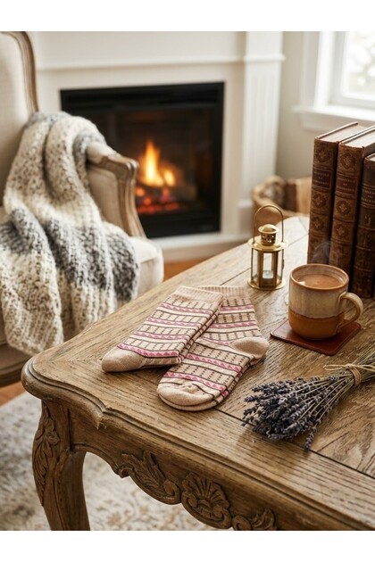 Nordic Patterned Wool Knitwear Thermal Socks (Pair)