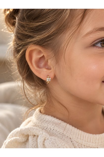 Children's Xuping Tiny Butterfly Hoop Earrings