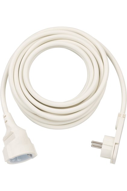 Cordon Prelungitor cu cap plat, 5m - Alb