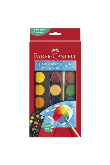 ACUARELE 21 CULORI 30MM + PENSELĂ 2023 FABER-CASTELL